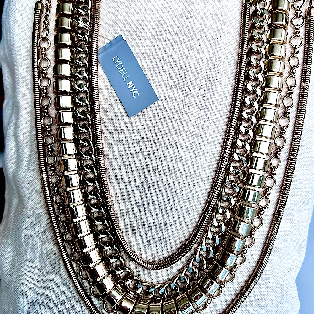 Lydell Nyc Multi Layered Gold Necklace 5 19 Long 15$